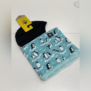 Turtle Fur Kids Comfort Shell Shellaclava® Balaclava UPF 50+ Penguins Blue NWT